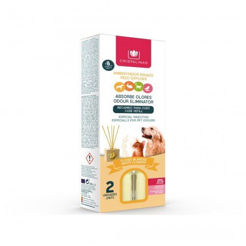Recambio 2 uds ambientador mascotas Cristalinas flores blancas, , large Imagen numero 1