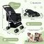 Mobiclinic Carrito para perros Ruedas con freno y 360º 3 accesos Con toldo Cesta almacenaje y portavasos Negro, , large indicador imagen numero 2