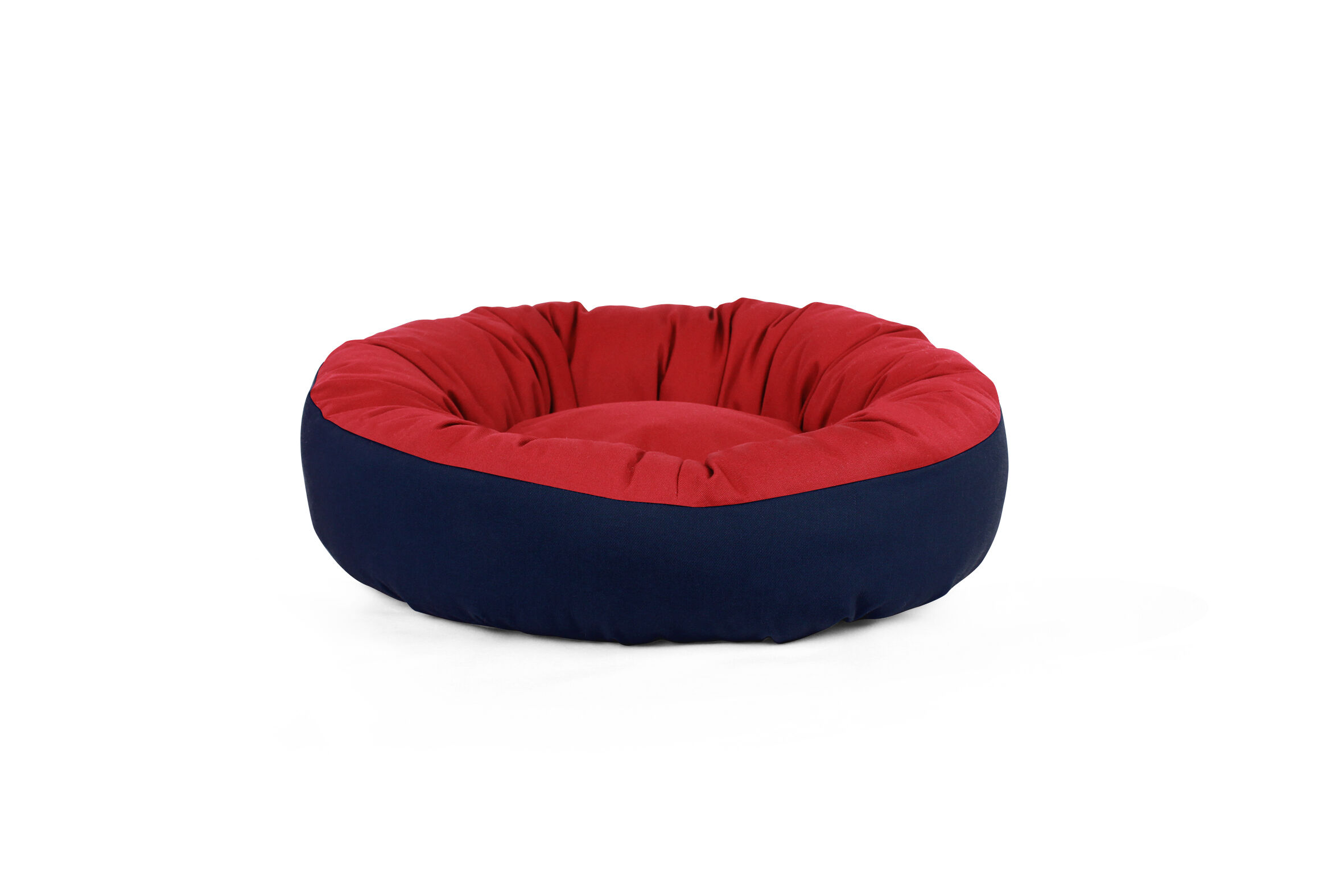 Gauty Cama Redonda para Perros y Gatos  Tela de sarga - Azul oscuro y rojo, , large Imagen numero 1