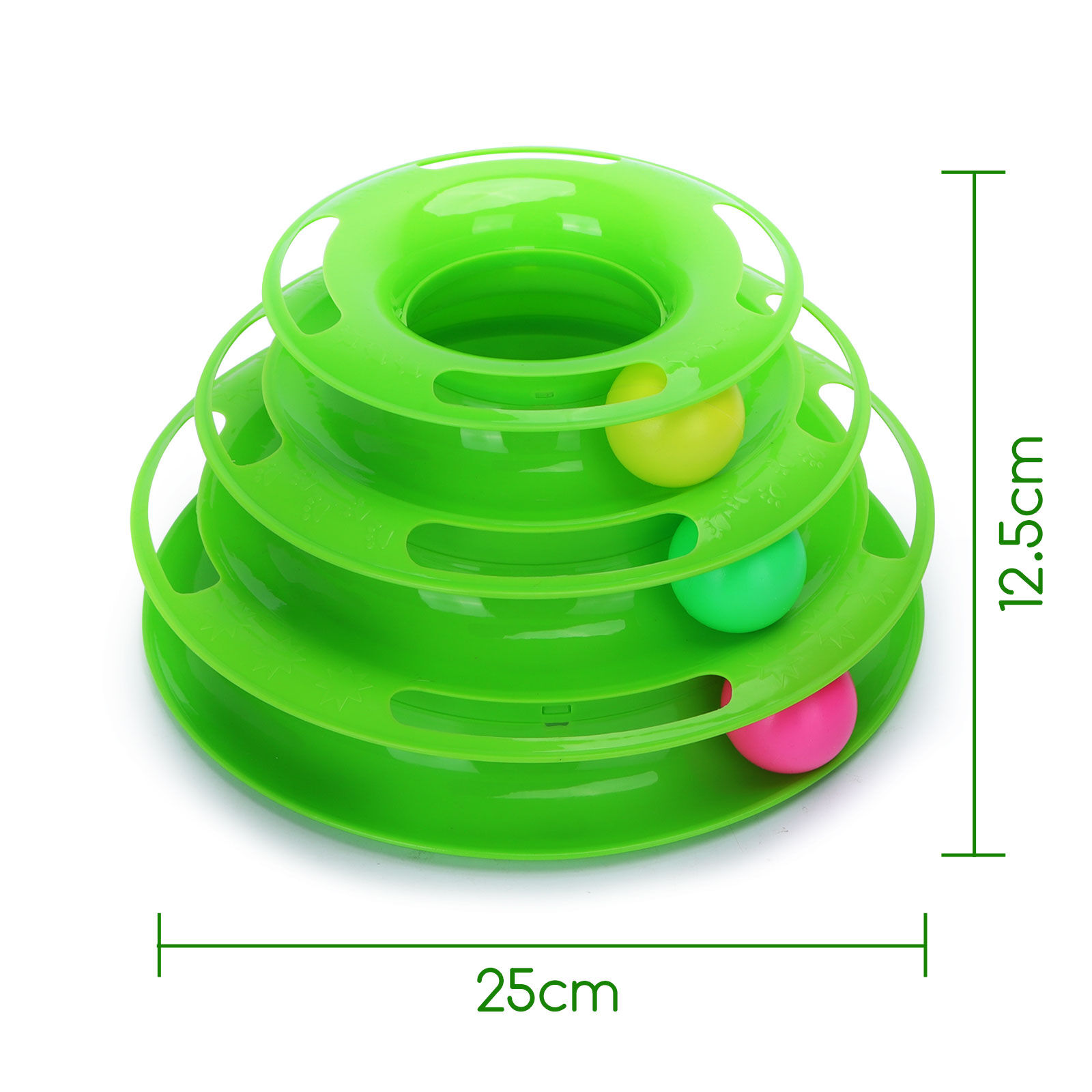 Nobleza - Juguete para Gatos, Juguetes Interactivo con Dise&ntilde;o de Torre con 3 Pelotas de 3 Niveles, Torre Interactiva Gato（25 x 12.5cm）, , large Imagen numero 2