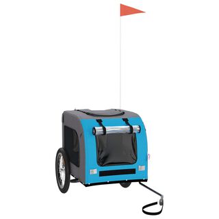 Vida XL Remolde de Bicicleta Azul y Negro para perros