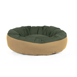 Gauty Cama Redonda Tela de sarga  Beige y verde para Perros y Gatos 