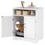 COSTWAY Caja de Arena para Gatos de Madera, Mueble Arenero para Gato con Alfombrilla, Compartimento y Puerta con Cerradura, Casa para Gatos Interior, Mueble Auxiliar Mascotas, 59,5x43,5x73 cm, Blanco, , large indicador imagen numero 1