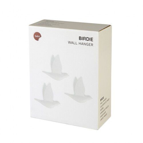 Colgador de pared 3 piezas forma de p&aacute;jaro color Blanco, , large Imagen numero 2