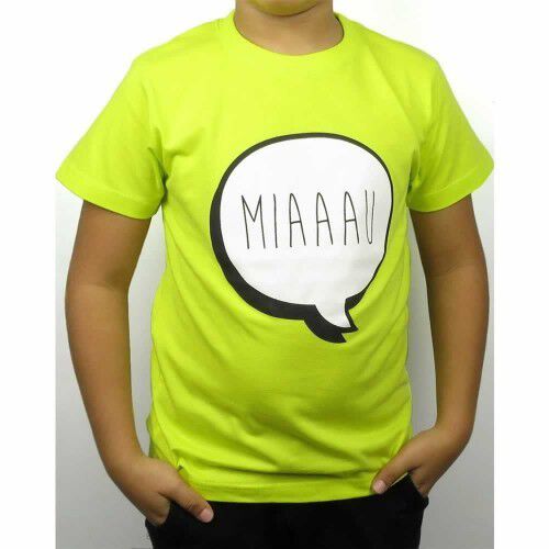 Camiseta niño/a &quot;Miaaau&quot; color Verde thumbnail