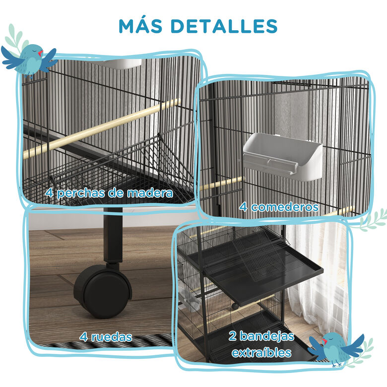 PawHut Jaula para Pájaros Negro thumbnail