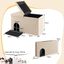 COSTWAY Banco con Arenero para Gatos, Banco De Almacenamiento con Estera de Arena a Prueba de Orina y Filtro de Carbón, Cajas de Arena Impermeable 90 x 50 x 50 cm (Beige), , large indicador imagen numero 4