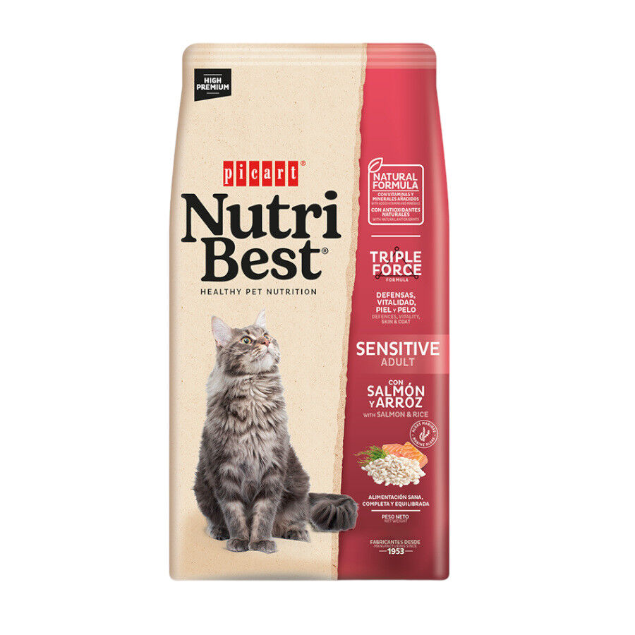 Nutribest Adult Sensitive Salmón y Arroz pienso para gatos