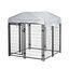 Pawhut Perrera de Exterior con Techo 120x120x138 cm Jaula para Perros Parque para Mascotas con Malla de Metal y Puerta con Cerradura para Jardín Patio Plata., , large indicador imagen numero 1