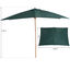 Outsunny Sombrilla Parasol 3x2m y Altura 2,55m Jard&iacute;n Terraza Poli&eacute;ster 180 g/m&sup2; y Madera Verde Oscuro, , large indicador imagen numero 3