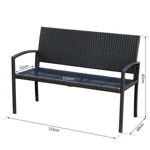 Banco de jardin Outsunny 2 Plazas color Acero, , large Imagen numero 2