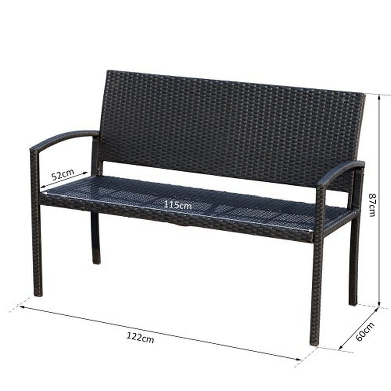 Banco de jardin Outsunny 2 Plazas color Acero, , large image number null