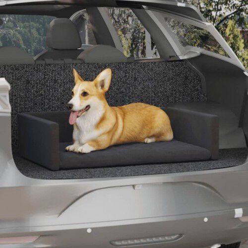 Vidaxl cama de maletero negro para perros, , large Imagen numero 4