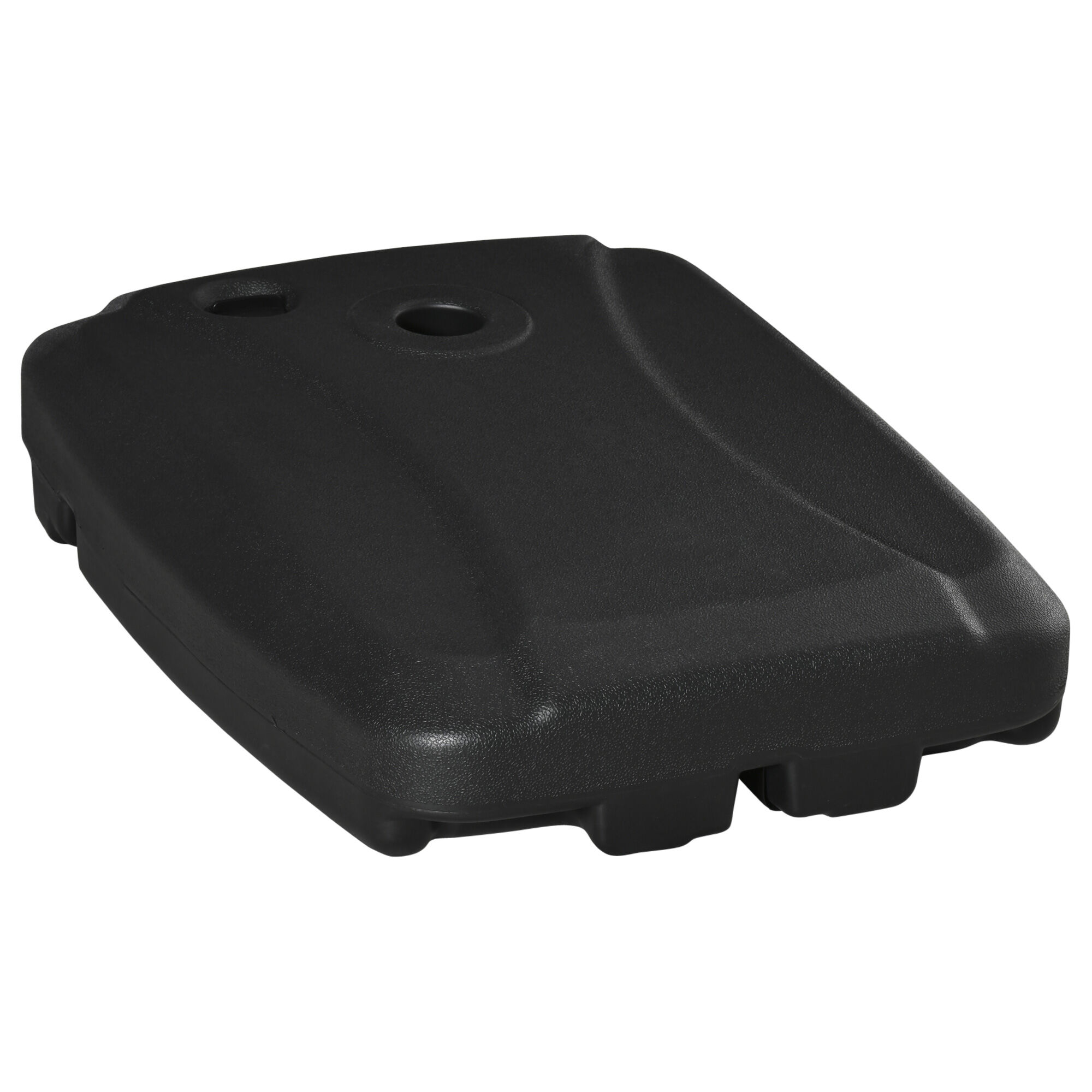 Outsunny Base de Sombrilla con 2 Ruedas Rellenable de Agua 60 kg Arena 68 kg o Mixto 75 kg Soporte de Parasol para Base Cruzada para Jard&iacute;n Patio Terraza 80x60x17 cm Negro, , large Imagen numero 1
