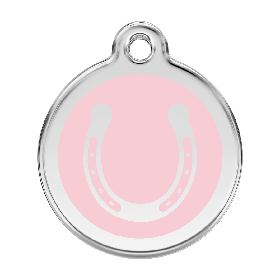 Placa identificativa Acero Inoxidable Esmalte Herradura Rosa para perros, , large Imagen numero 1