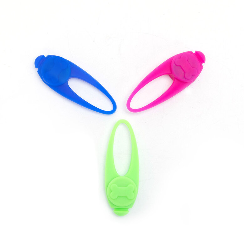 Nobleza Luz LED de Silicona para Collar de Perro,Luz de Seguridad para Mascotas Impermeable para Caminar de Noche Accesorios de Perros,3 Modos,L8*W3.2CM(1 Pcs)