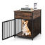 COSTWAY Jaulas para Perros con Estación de Carga, 2 en 1 Mesa Auxiliar y Caja de Perros de Madera con Cajón de Almacenamiento, Moderna Jaula para Perros con Cerradura de Puerta, 50 x 60 x 64 cm, , large indicador imagen numero 1