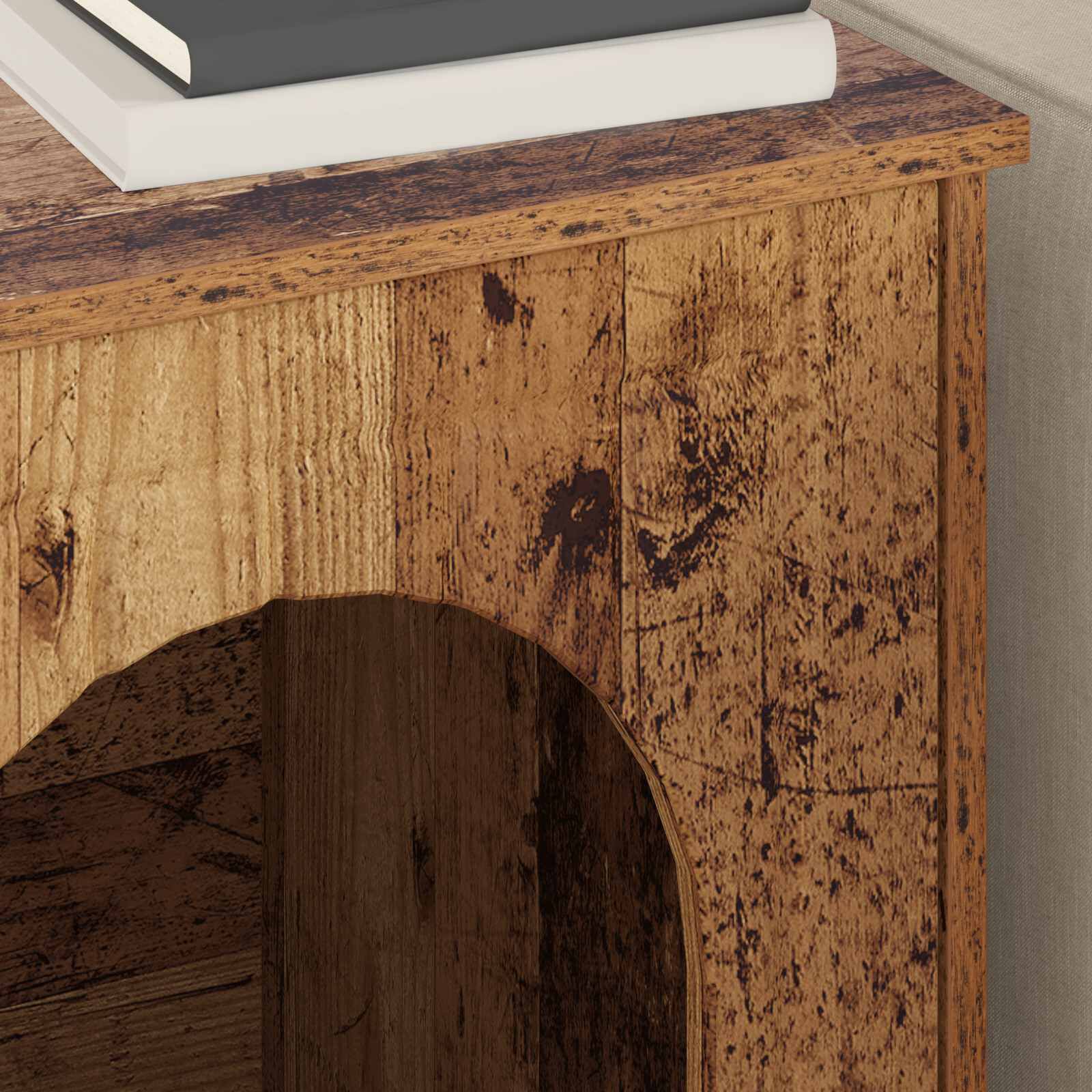 vidaXL Casa para Gatos Madera vieja 53 x 52 x 62 cm, , large Imagen numero 5