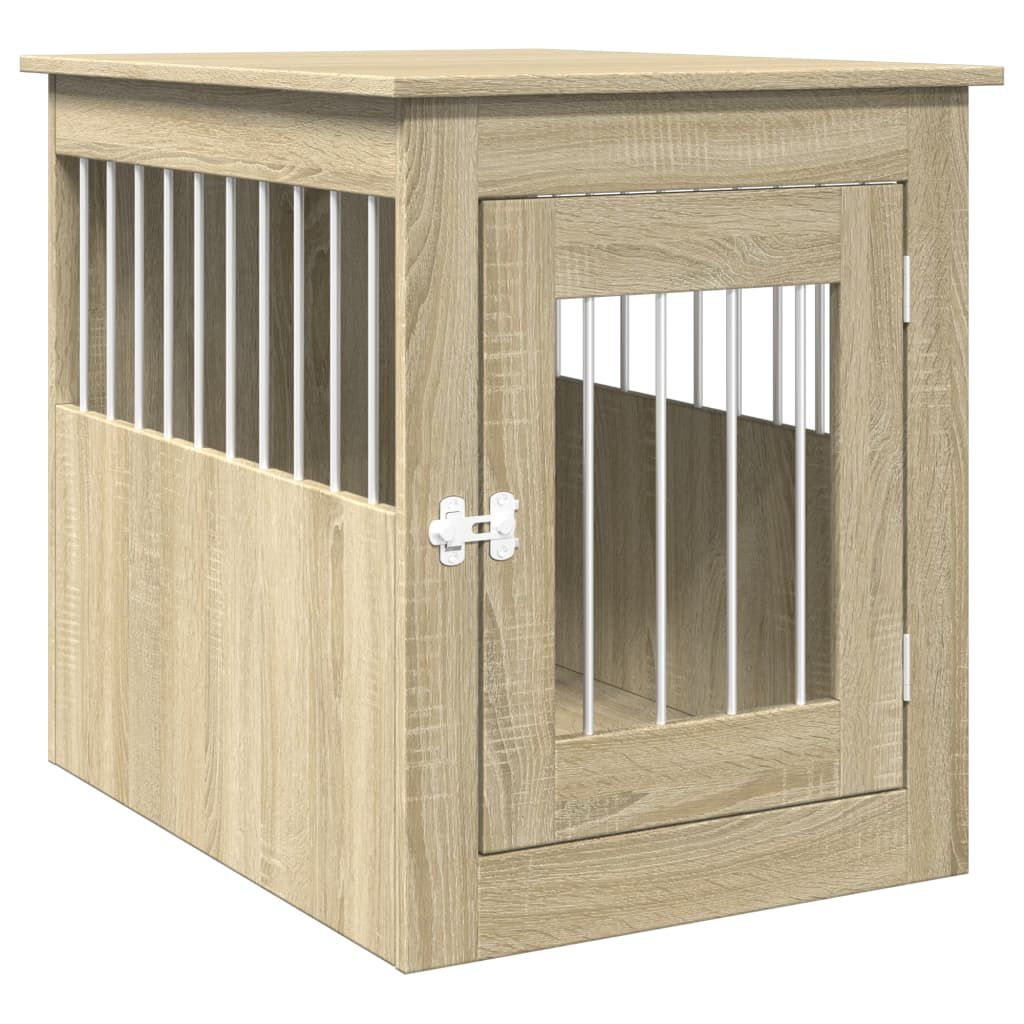 vidaXL Jaula para perros madera de ingenier&iacute;a roble Sonoma 55x80x68 cm, , large Imagen numero 6