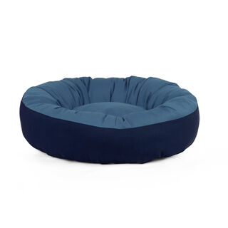 Gauty Cama Redonda azul  y beige para Perros y Gatos  