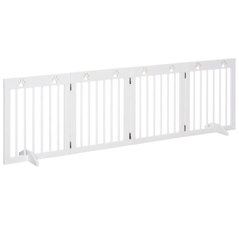 PawHut barrera de seguridad plegable color Blanco
