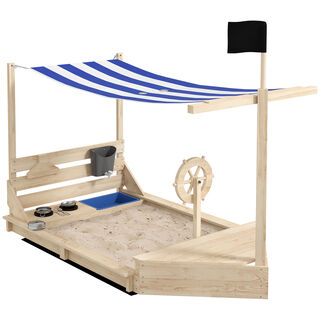 Outsunny Arenero Para Niños Madera Natural 
