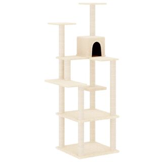 VidalXL Rascador de Sisal y Felpa color Crema para Gatos