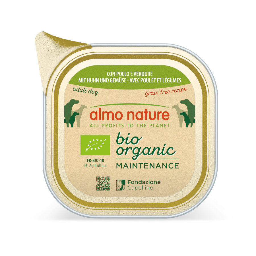 Almo Nature Bio Organic Maintenance Grain Free Pollo y Verduras tarrina para perros