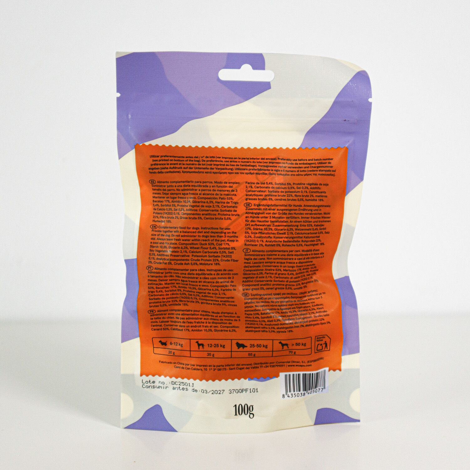 SNACK PARA PERRO EN STICK DE BACALAO CON PATO DESECADO WUAPU, , large Imagen numero 4