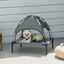 PawHut Cama Elevada para Mascotas Portátil con Toldo Extraíble Tela Transpirable al Aire Libre para Interior y Exterior 61x46x62 cm Gris., , large indicador imagen numero 2