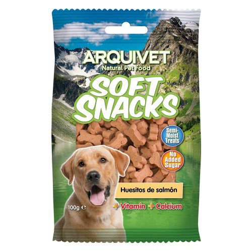 Huesitos Soft snacks Arquivet para perros sabor Salm&oacute;n, , large Imagen numero 1