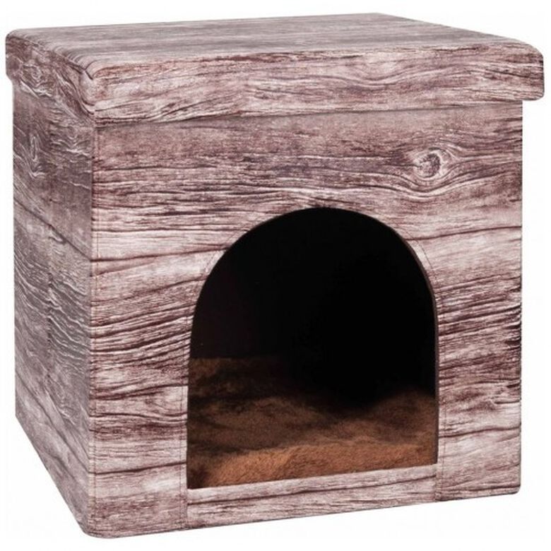 Cama Chalet para mascotas color Marrón thumbnail
