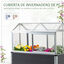 Outsunny Huerto Urbano Elevado 113,5x61x128,5 cm con Cubierta de Policarbonato con Techos Abatibles y Ventanas Correderas Marco de Aluminio y PVC para Plantas Flores Gris, , large indicador imagen numero 5