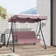 Outsunny Columpio de Jardín de 3 Plazas Silla Balancín con Parasol Techo Ajustable en Ángulo Impermeable para Exterior Terraza Balcón Carga Máx. 200 kg Acero 172x110x153 cm Marrón, , large indicador imagen numero 2
