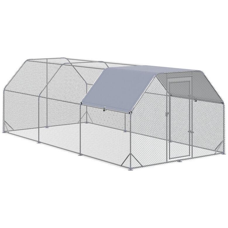 PawHut Gallinero Plata