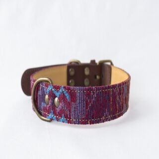 Collar Cholo hecho a mano para perros color Rosa/Azul, Collar Cholo hecho a mano para perros color Rosa/Azul