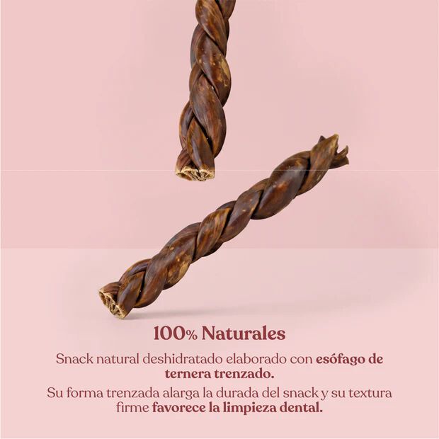 dr.bimix Es&oacute;fago de Ternera Trenzado para Perros | Masticaci&oacute;n Natural y Salud Dental, , large Imagen numero 2