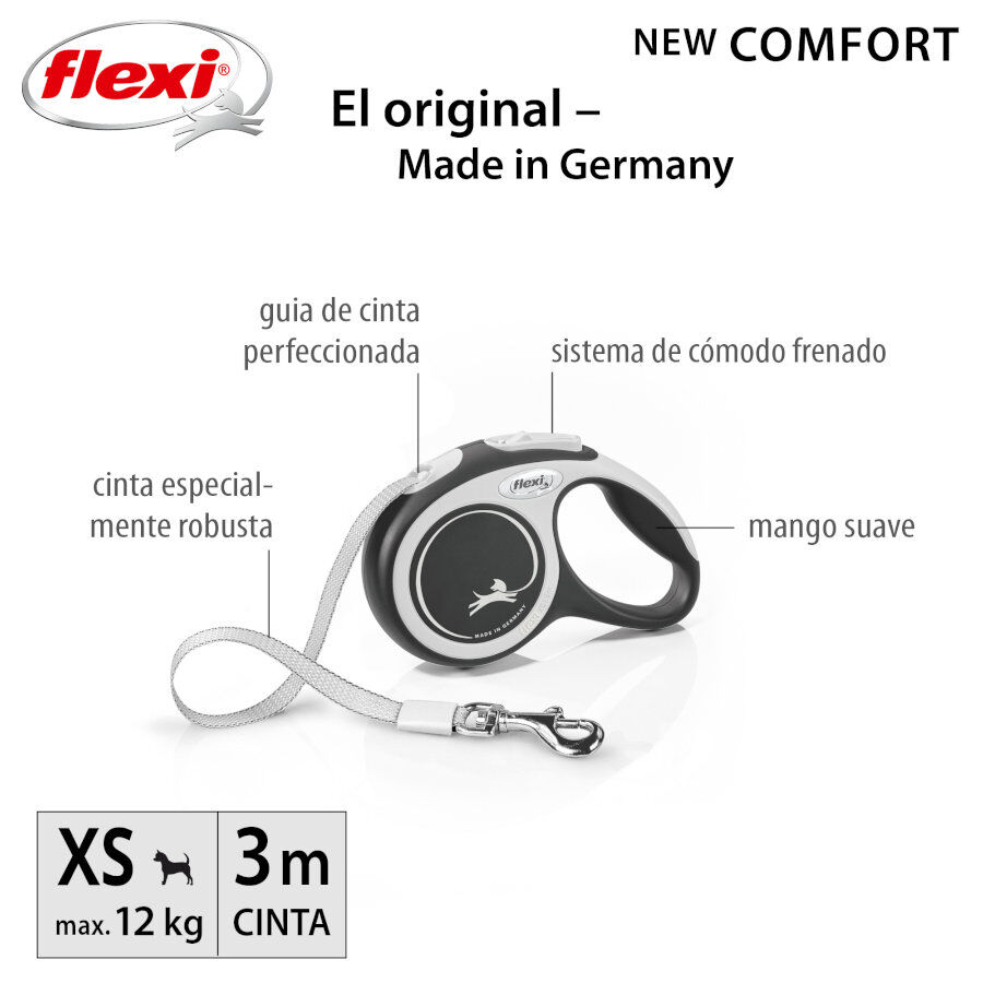 Flexi New Comfort Correa Extensible Gris para perros thumbnail