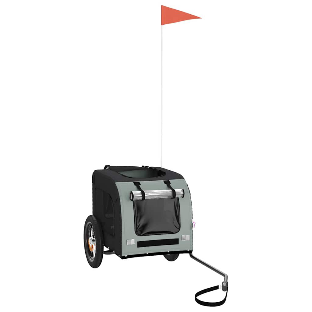 vidaXL Remolque Bicicleta Hierro Negro para perros y gatos thumbnail