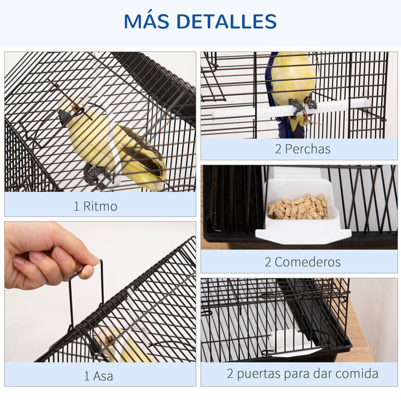 PawHut Jaula Metálica con 3 Puertas para pájaro thumbnail