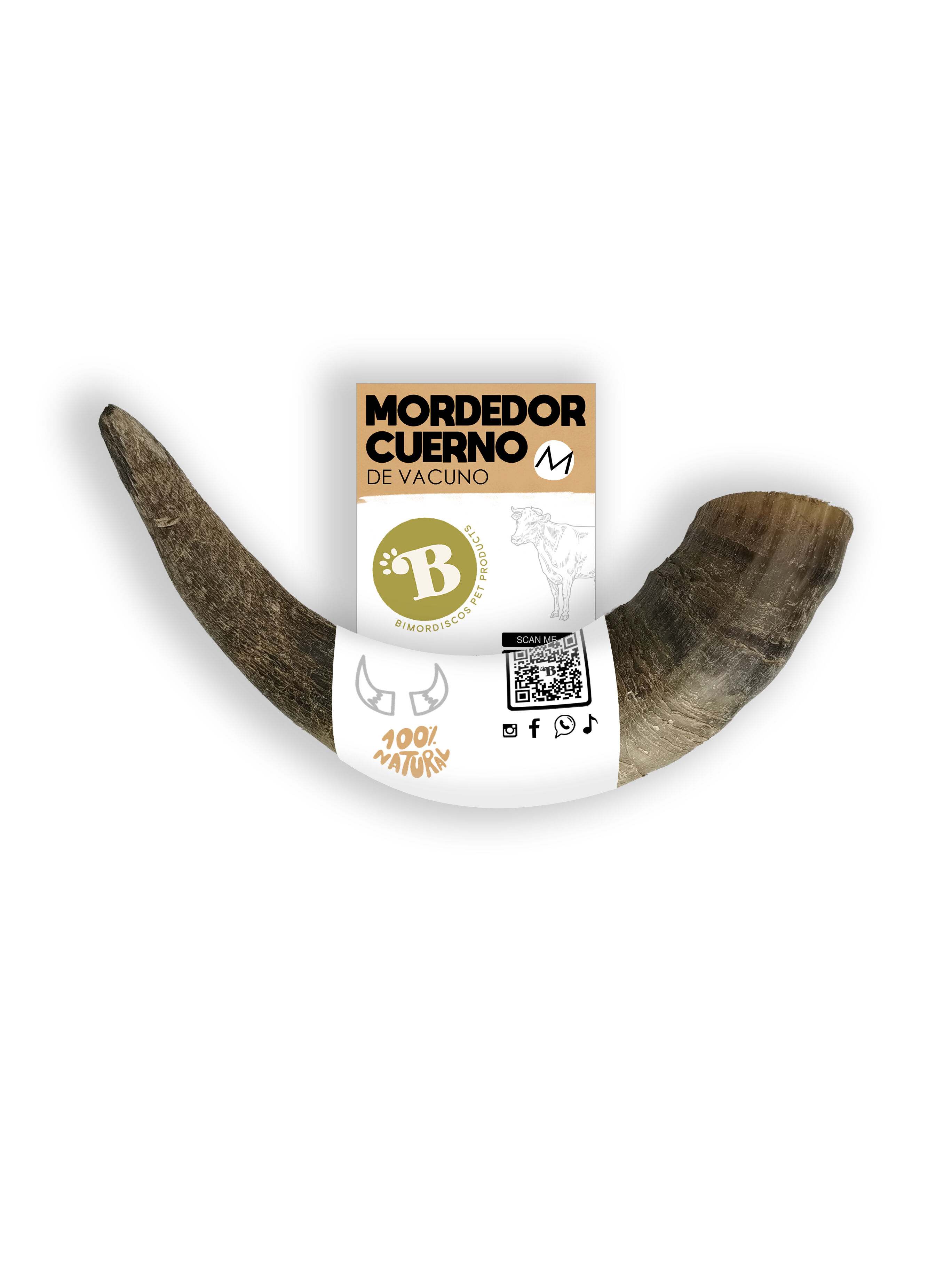 BIMORDISCOS Cuerno de vaca / toro para perros Pack 2 thumbnail