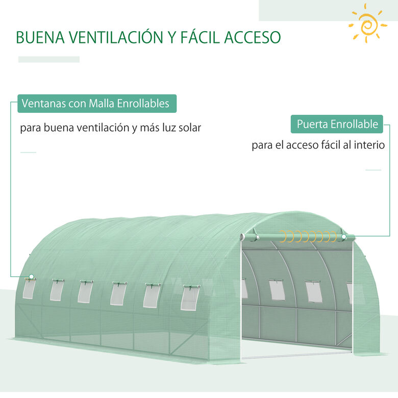 Invernadero de jardín y túnel para cultivos color Verde thumbnail