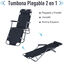 Outsunny 2 Tumbonas Reclinables y Plegables Tumbonas de Jard&iacute;n con Respaldo Ajustable Reposabrazos Almohada y Reposapi&eacute;s Carga 136 kg para Exterior Terraza 135x60x89 cm Negro, , large indicador imagen numero 4