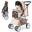 COSTWAY Cochecito para Mascotas, Carrito para Perros Plegable con Ruedas Grandes, Malla Transpirable, Cubierta Impermeable, Portavasos y Cesta, Carro para Perros Peque&ntilde;os y Gatos hasta 15 kg, Beige, , large indicador imagen numero 1