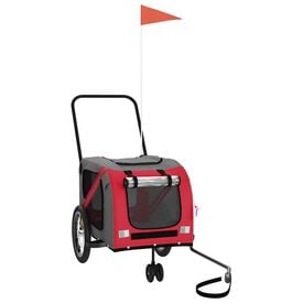 vidaXL Remolque de Bicicleta Mascotas Carrito para Bici Hierro Tela Oxford