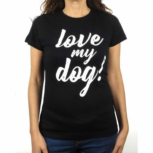 Camiseta mujer &quot;Love my dog!&quot; color Negro thumbnail