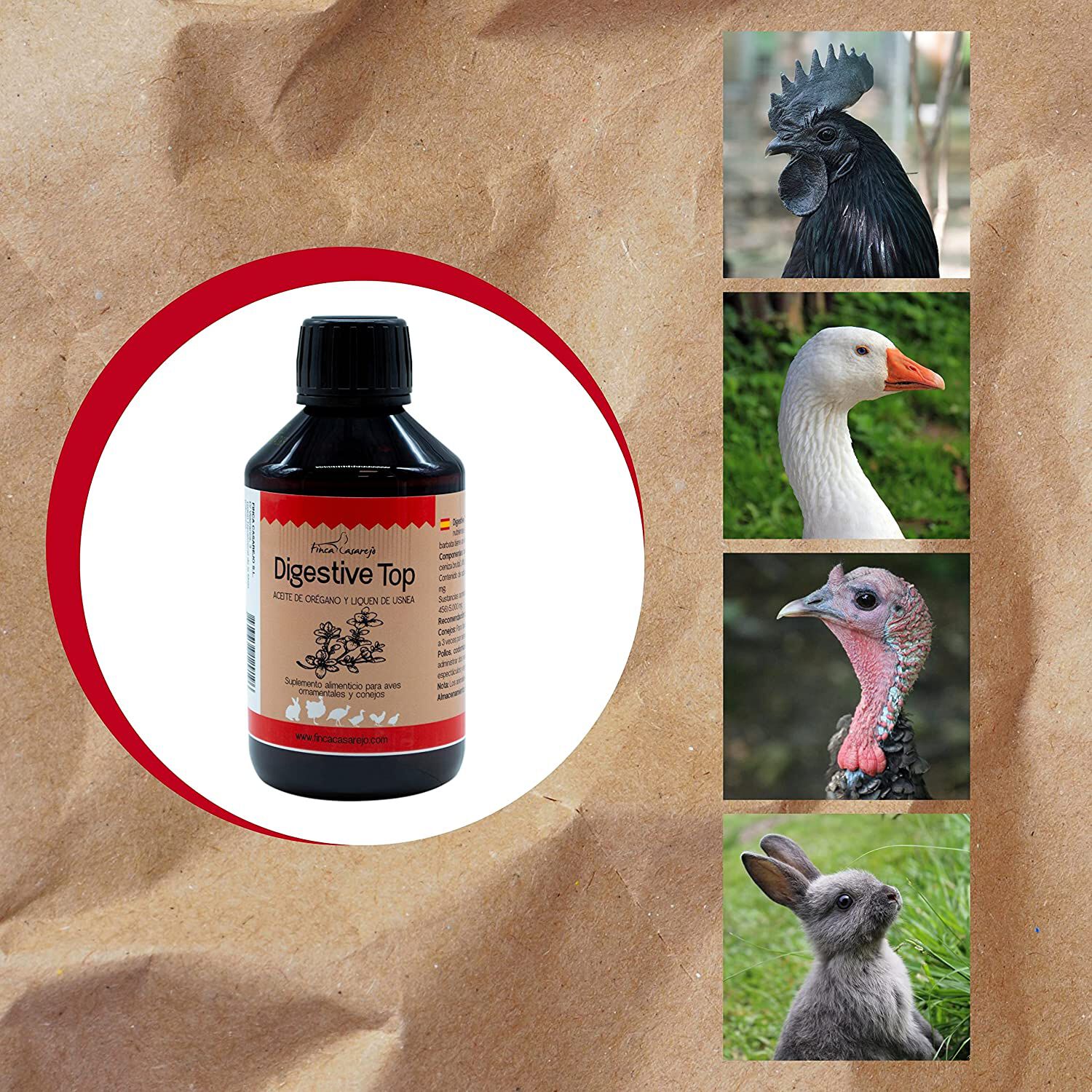 Suplemento Alimenticio para Una Buena Salud Digestiva en Animales | Digestive Top 250 ml para Conejos y Aves de Corral | Contiene Or&eacute;gano y Tomillo, , large Imagen numero 4