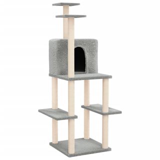 VidalXL Rascador mediano Todo en Uno Gris Claro para Gatos
