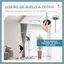 PawHut Árbol para Gatos de Suelo a Techo de 225-255 cm Torre para Gatos de Suelo a Techo Ajustable en Altura con 3 Plataforma de Forma de Ola Postes Rascadores y 1 Bola 55x38x225-255 cm Blanco, , large indicador imagen numero 5
