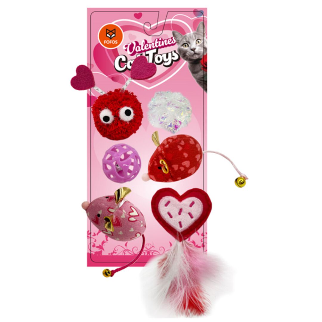 FOFOS | Set de 6 Juguetes (Colecci&oacute;n D&iacute;a de San Valent&iacute;n) - Para Gato, , large Imagen numero 1